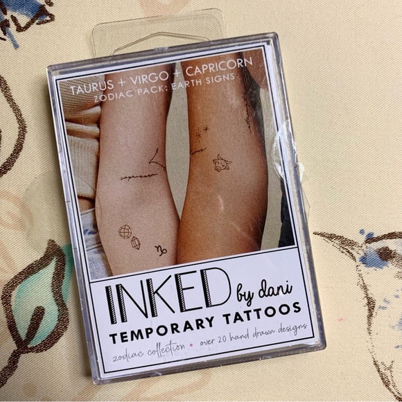💜 Inked by Dani Temporary Tattoos - Zodiac Pack: Taurus + Virgo + Capricorn NWT - Picture 3 of 9